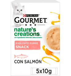 Purina Gourmet Nature`s Creations Puré Salmó i Pastanaga 5 x 10 gr. 7613038125633