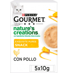 Purina Gourmet Nature`s Creations Puré Pollo y Calabaza 5 x 10 gr. 7613038125695