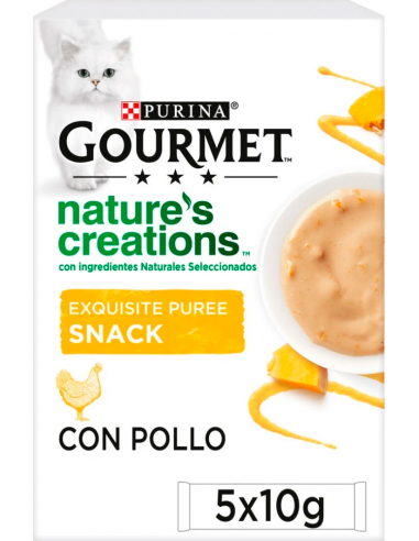 Purina Gourmet Nature`s Creations Puré Pollo y Calabaza 5 x 10 gr. 7613038125695