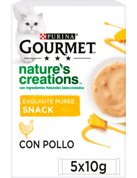 Purina Gourmet Nature`s Creations Puré Pollo y Calabaza 5 x 10 gr. 7613038125695