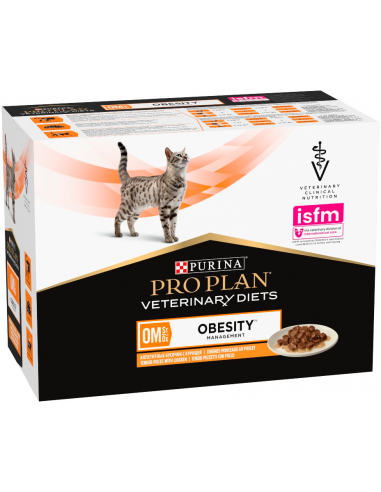 Purina Pro Plan Veterinary Diets Cat OM Obesity Pollastre en Salsa 10 x 85 gr. 8445290093462