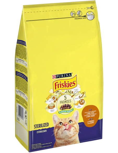 Purina Friskies Cat Adult Sterilized Pavo y Verduras. 7613035800281