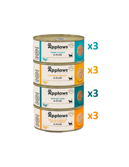 Applaws Adult Surtido Variado en Caldo 12x70 gr. 5060333437398