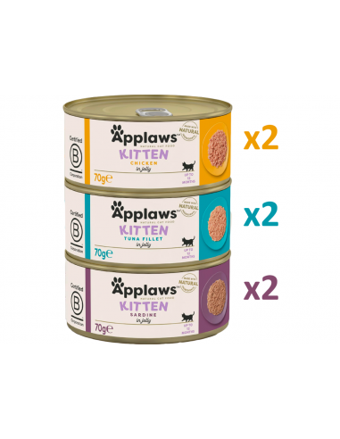 Applaws Kitten Selecció Variada en Gelatina 6x70 gr. 5060122496544