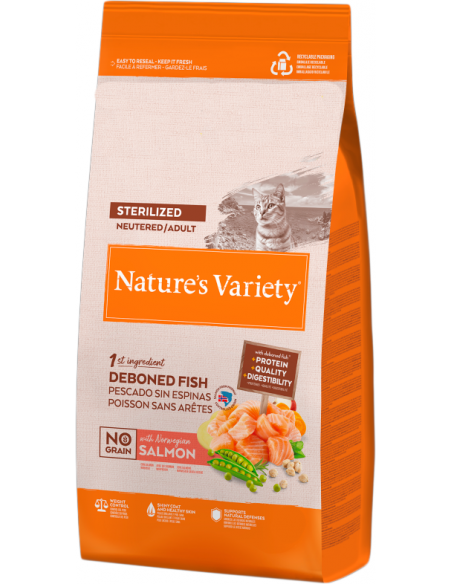 Nature`s Variety Cat Adult Sterilized No Grain Salmó Noruec. EAN 8410650271576 / 8410650271538
