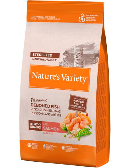 Nature`s Variety Cat Adult Sterilized Healthy Grain Salmó. EAN 8410650271743 / 3700260271765