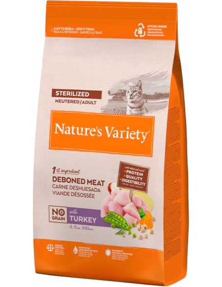 Nature`s Variety Cat Adult Sterilized No Grain Pavo. EAN 8410650271781 / 8410650271774