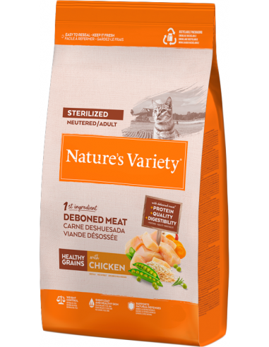 Nature`s Variety Cat Adult Sterilized Healthy Grain Pollastre. EAN 8410650597782 / 8410650597805