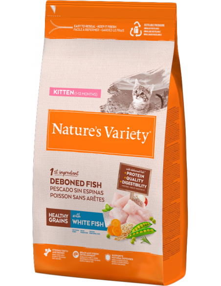 Nature`s Variety Cat Kitten Healthy Grain Peix Blanc. EAN 8410650597744