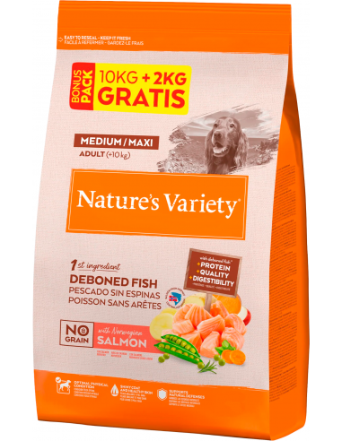 Nature`s Variety Adult Medium Maxi No Grain Salmón. 8410650271477 / 8410650691480