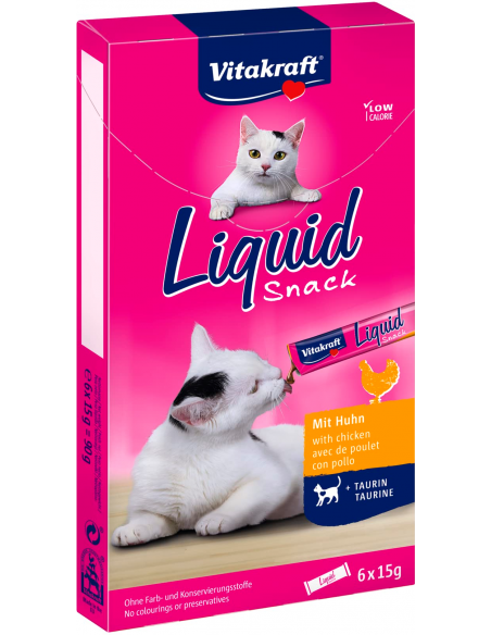 Vitakraft Cat Liquid Snack Pollo con Taurina 6x15gr. 7610376164249