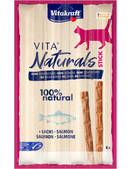 Vitakraft Cat Vita Naturals Stick Salmón 20gr (4 sticks). 4008239589255