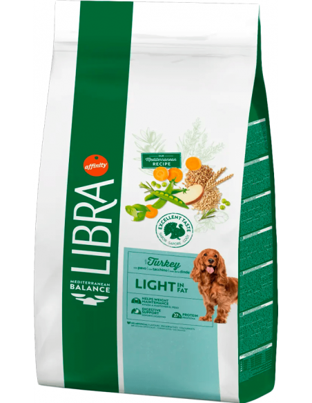 Libra Dog Adult Light in Fat Gall Dindi. EAN 8410650216614 / 8410650214252