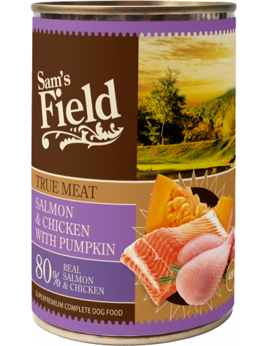 Sam`s Field Adult Pollastre i Salmó amb Carbassa 400gr. EAN 8595602523900