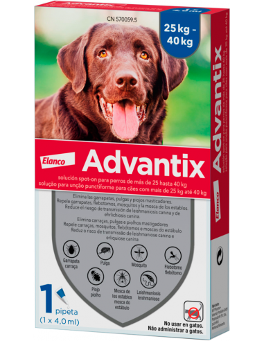 Advantix Pipeta para perros de 25-40 kg