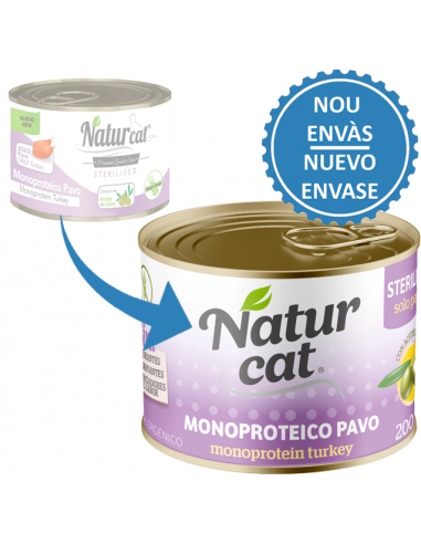 NaturCat Sterilised Monoproteic Gall Dindi 200 gr. EAN 606110285513