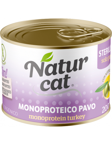 NaturCat Sterilised Monoproteic Gall Dindi 200 gr. EAN 606110285513