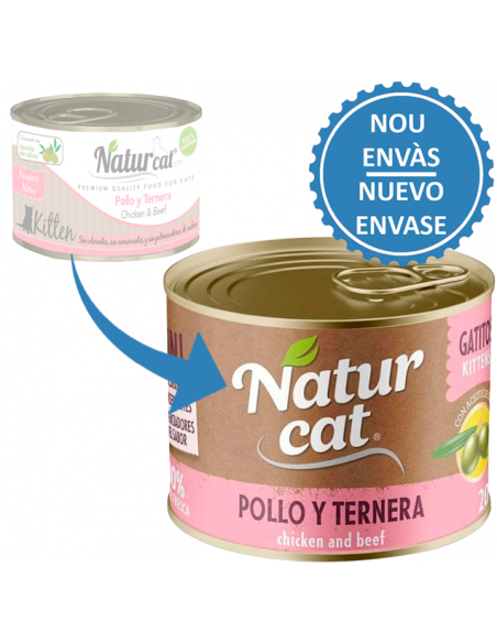 NaturCat Kitten Pollastre i Vedella 200 gr. EAN 606110285544
