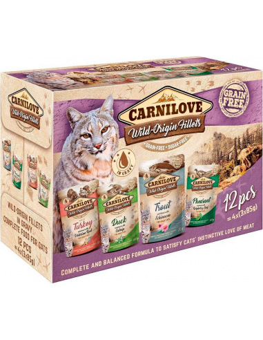 Carnilove Cat Wild Origin Fillets Multipack 12x85 gr. EAN 8595602546374
