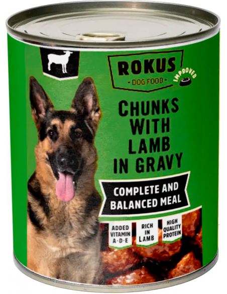Rokus Dog Trossos amb Xai en Salsa 1240 gr. EAN 8710862994714