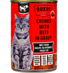 Rokus Cat Trossos amb Vedella en Salsa 415 gr. EAN 8710862994813