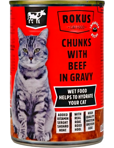 Rokus Cat Trozos con Ternera en Salsa 415 gr. EAN 8710862994813