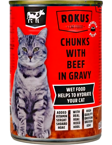 Rokus Cat Trossos amb Vedella en Salsa 415 gr. EAN 8710862994813