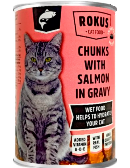 Rokus Cat Trozos con Salmón en Salsa 415 gr. EAN 8710862994844