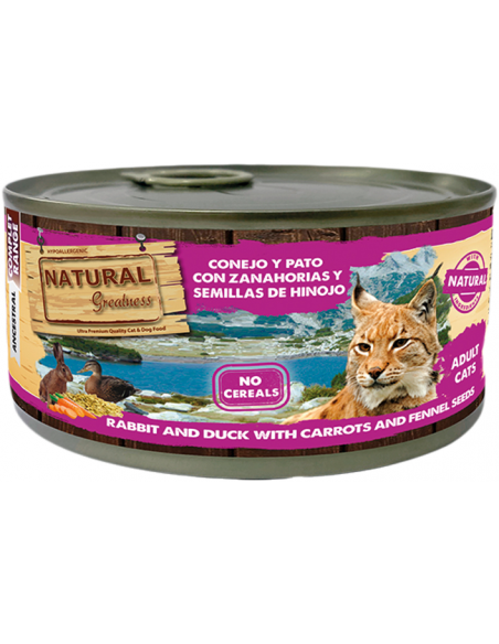 Natural Greatness Cat Adult Conill i Ànec amb Pastanagues 185 gr. EAN 8425402687123