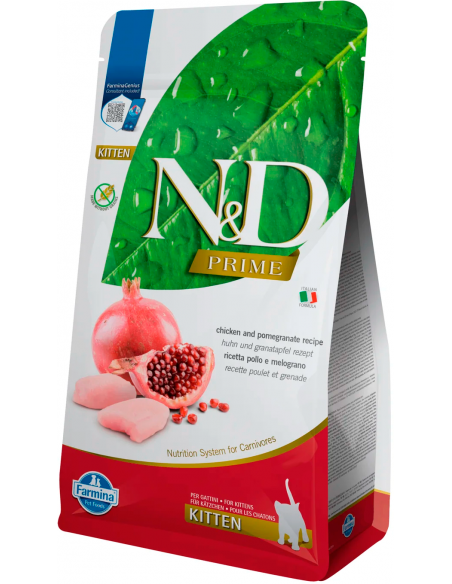 Farmina N&D Grain Free Kitten Pollo y Granada. EAN 8010276032584 / 8010276032706