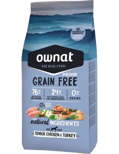 Ownat Dog Prime Grain Free Senior Pollastre i Gall dindi