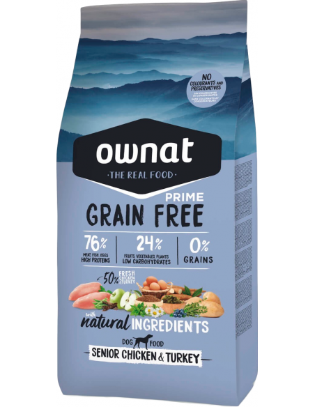 Ownat Dog Prime Grain Free Senior Pollo y Pavo