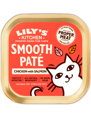 Lily`s Kitchen Cat Smooth Paté Pollastre i Salmó 85 gr. EAN 5056273611295