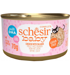 Schesir Cat Kitten Pollastre amb Salmó 70g. EAN 8005852111159