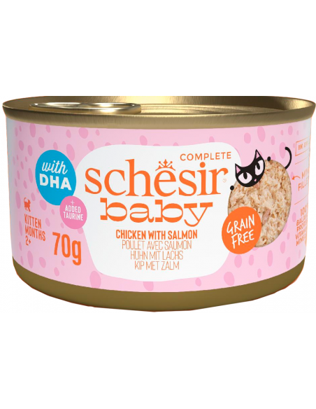 Schesir Cat Kitten Pollastre amb Salmó 70g. EAN 8005852111159