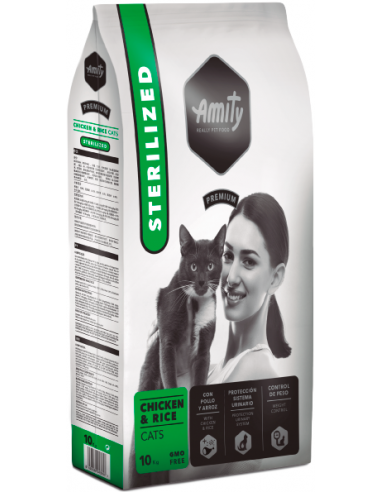 Amity Cat Premium Chicken & Rice Sterilized 10 kg. EAN 8436538948958