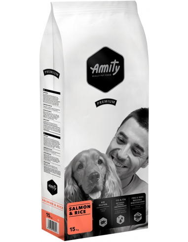 Amity Dog Premium Salmon & Rice 15 kg. EAN 8436538940822