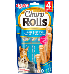 Ciao Cat Churu Rolls Pollo con Atún y Vieira 4x10 gr. EAN 8859387700773