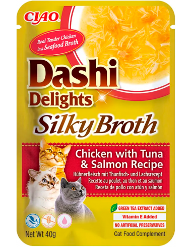 Ciao Cat Dashi Delights Silky Broth Pollastre amb Tonyina i Salmó 40 gr. EAN 4262365731012