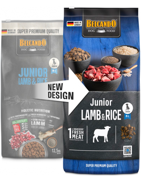 Belcando Junior Lamb & Rice. EAN 4002633557117 / 4002633557124