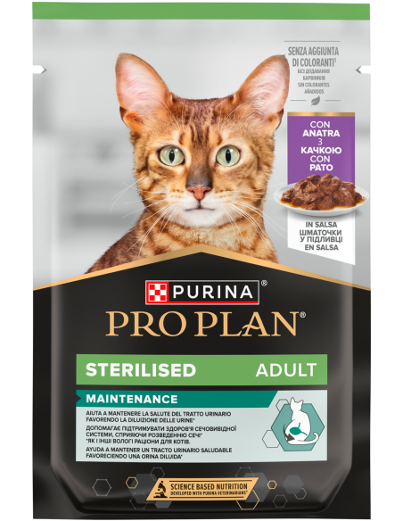 Purina Pro Plan Cat Adult Sterilised Pato en Salsa 85 gr. EAN 8445290968326