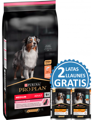 Purina Pro Plan Dog Adult Medium Sensitive Skin Salmó. EAN 7613035120464 / 7613035114777
