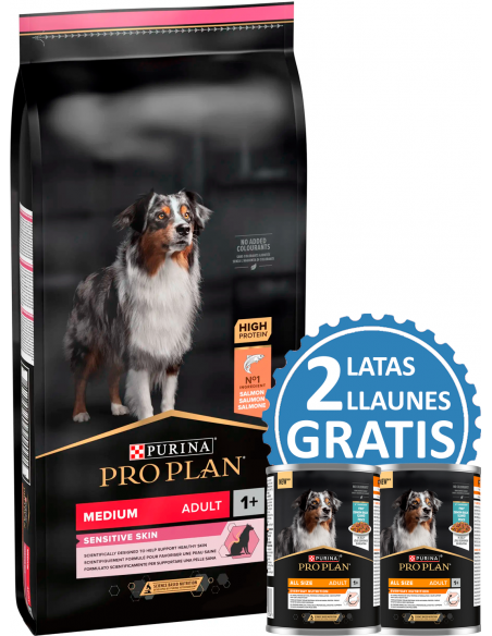 Purina Pro Plan Dog Adult Medium Sensitive Skin Salmón. EAN 7613035120464 / 7613035114777