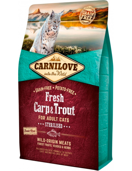 Carnilove Cat Adult Sterilised Grain Free Carpa y Trucha. 8595602527441