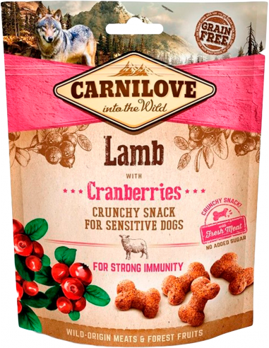 Carnilove Dog Crunchy Snack Cordero con Arándanos 200 gr. EAN 8595602527250