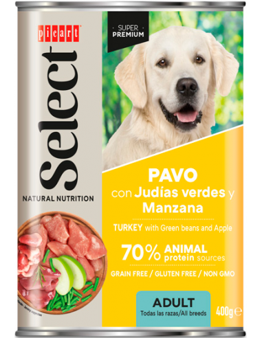 Picart Select Dog Adult Light Pavo con Judías Verdes y Manzana 400 gr. EAN 8436011151974