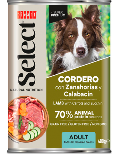 Picart Select Dog Adult Xai amb Pastanagues i Carbassó 400 gr. EAN 8436011151967