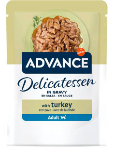Advance Cat Delicatessen amb  Gall Dindi en Salsa 85 gr. 8410650639000
