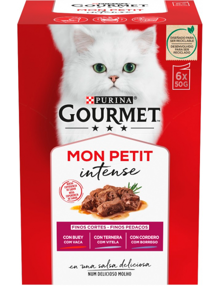 Purina Gourmet Mon Petit Intense Adult Selección de Carnes 6x50gr. 7613034453099