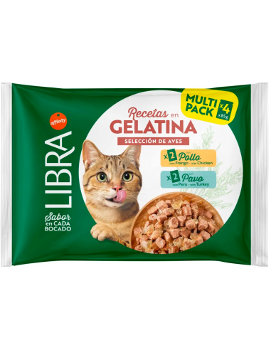 Libra Cat Adult Selecció d`Aus en Gelatina 4x85 gr. 8410650638935
